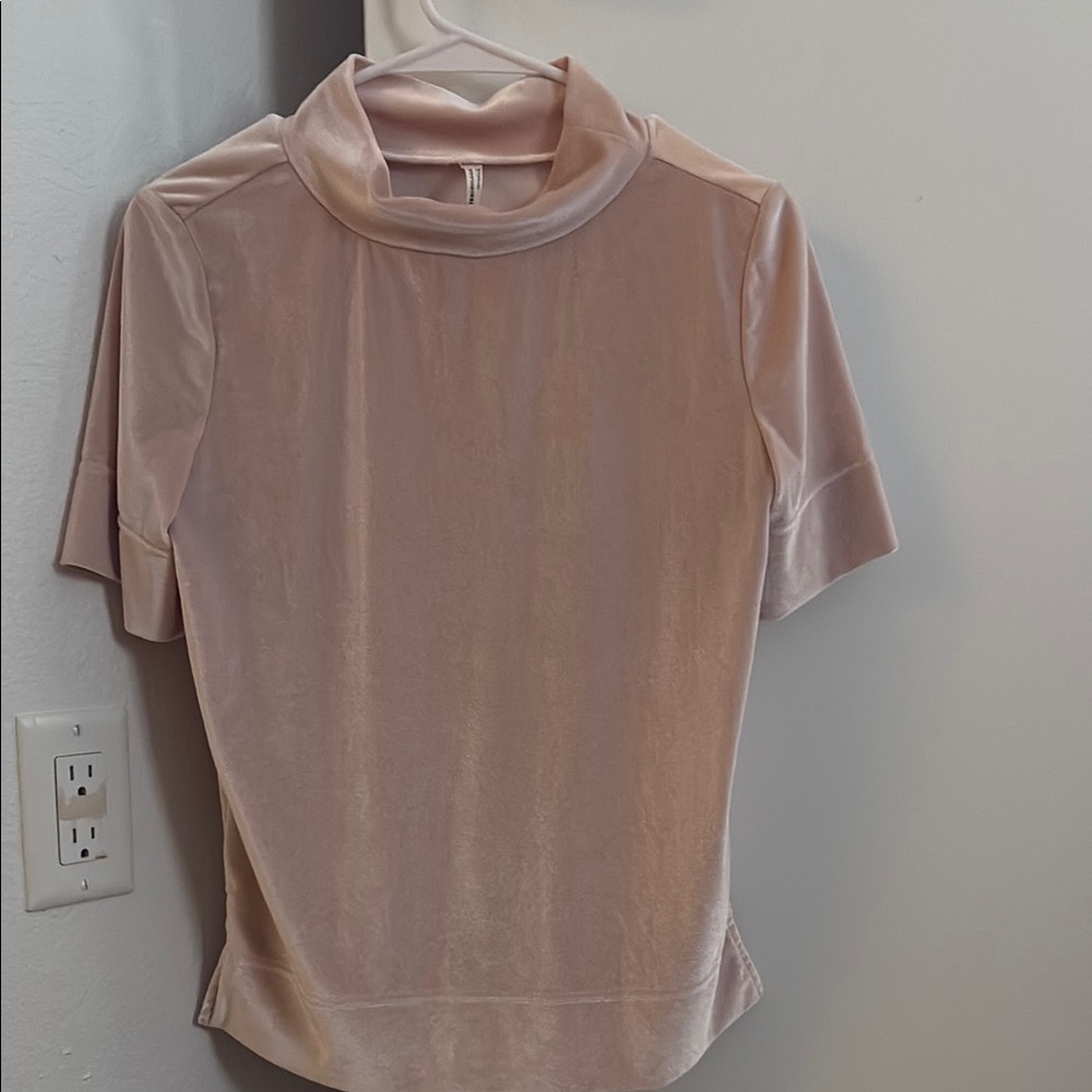 Anthropologie velvet pink top